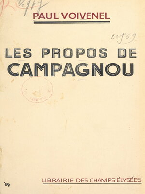 cover image of Les propos de Campagnou